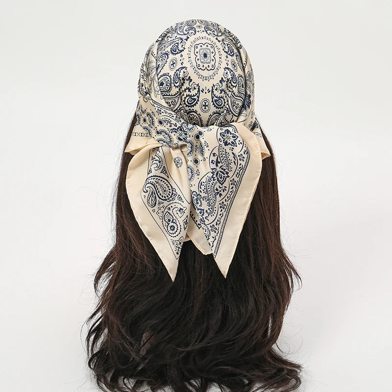 Luxury Square Silk Scarf - Satin Hair Bandana & Neckerchief