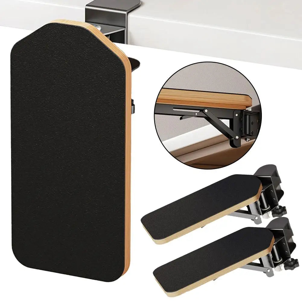Premium Desk Arm Rest Pad - 90° Adjustable Wooden Support