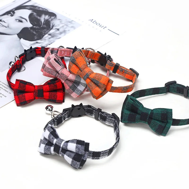Elegant Cat Collar Bow Tie with Bell