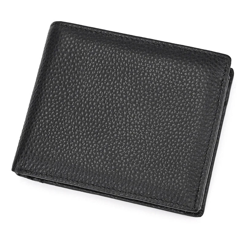 Premium Cow Leather Short Wallet - Unisex Hasp Clutch