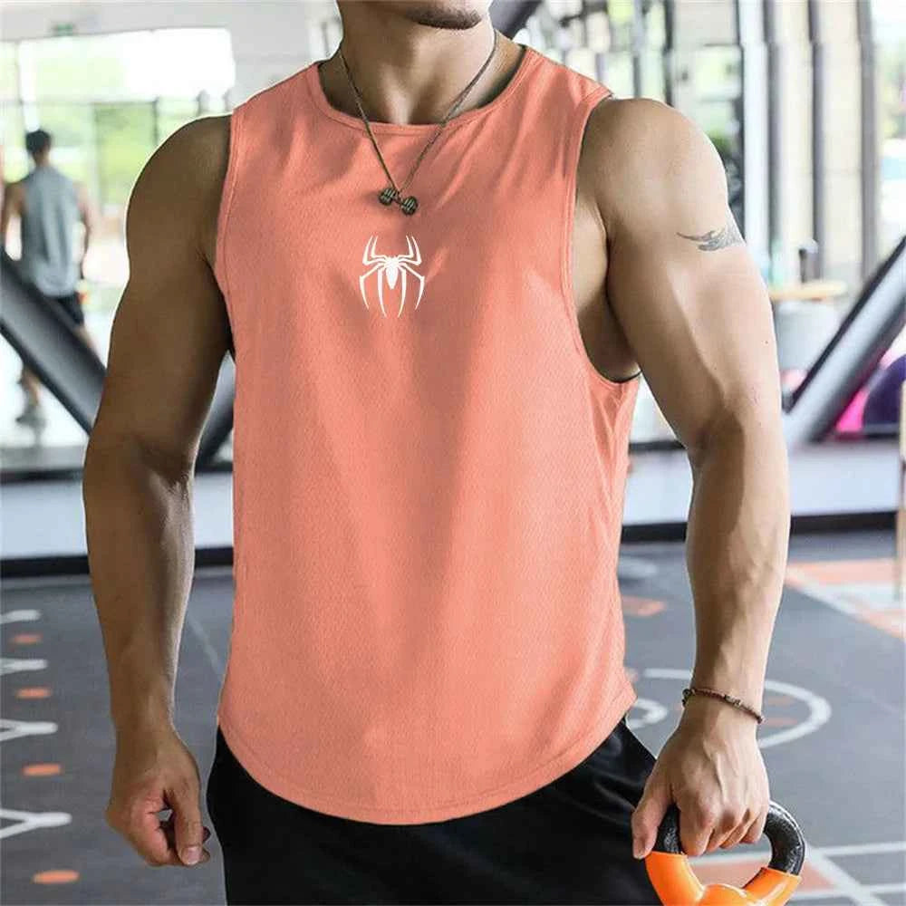 Ultimate Muscle Tank Top - Breathable Spider Print Gym Shirt