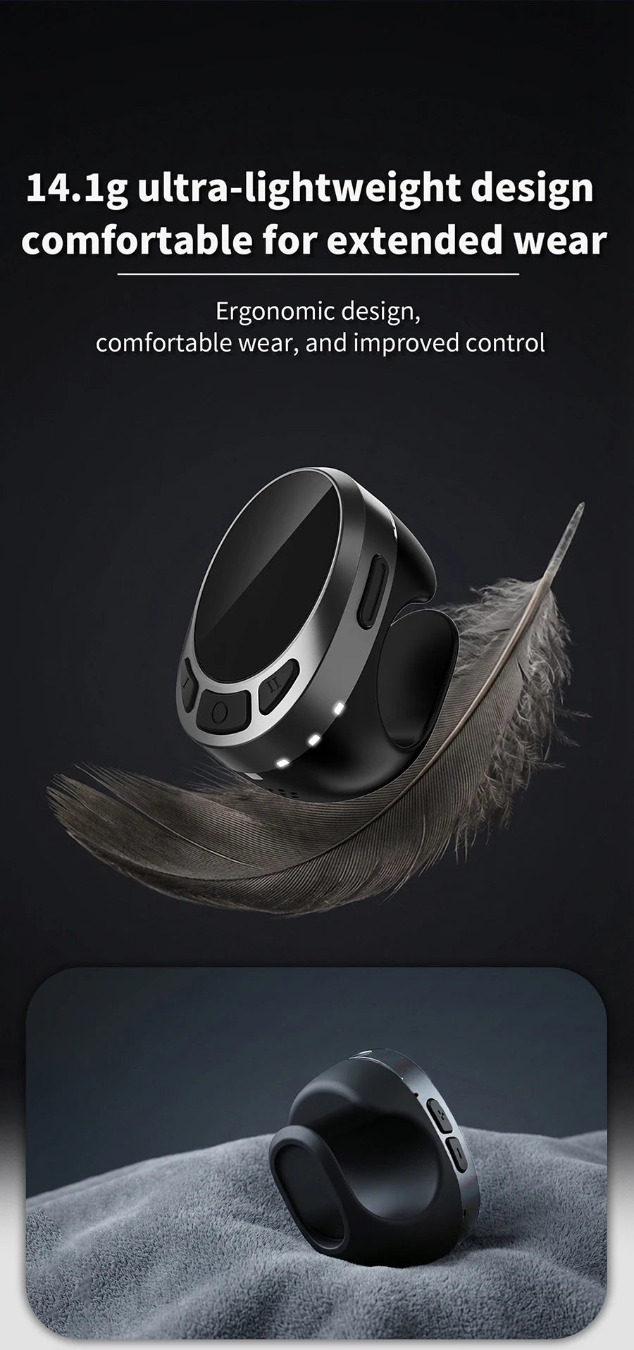 Premium Wireless Scrolling Ring - Bluetooth Remote for TikTok & Ebooks