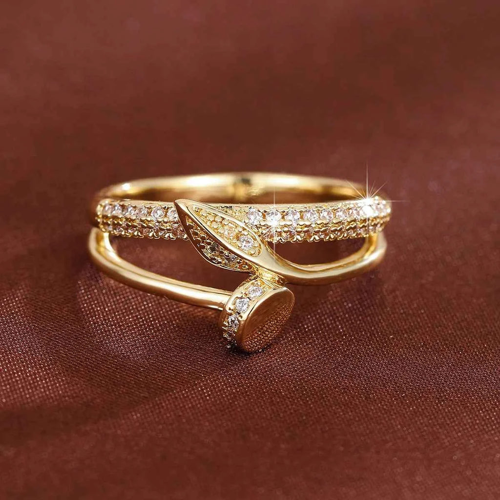 Fashion Sparkling Synthetic Zirconia Copper Ring For Women Daily Gifting Jewelry