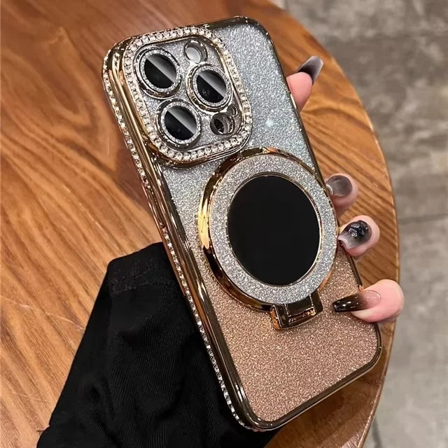 Luxury Jewelled Glitter Mirror Phone Case With Bracket