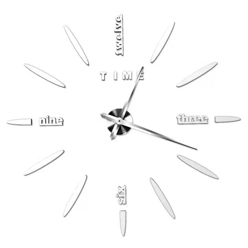 Elegant Modern Large Wall Clock - 3D DIY Quartz Design