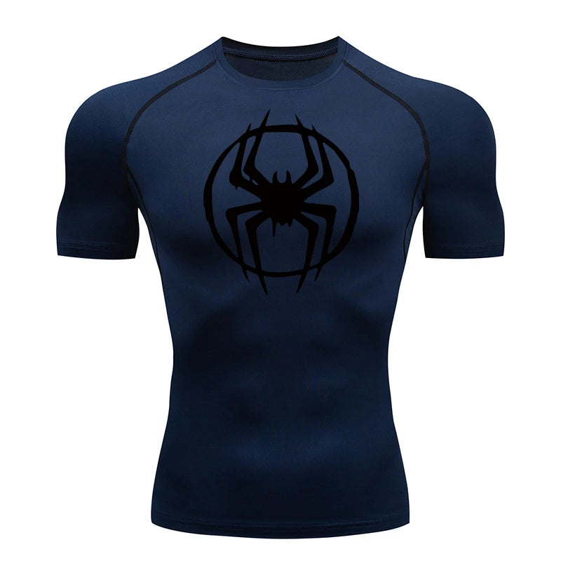 Premium Spider Graphic Compression Shirt - Quick Dry Athletic Tee