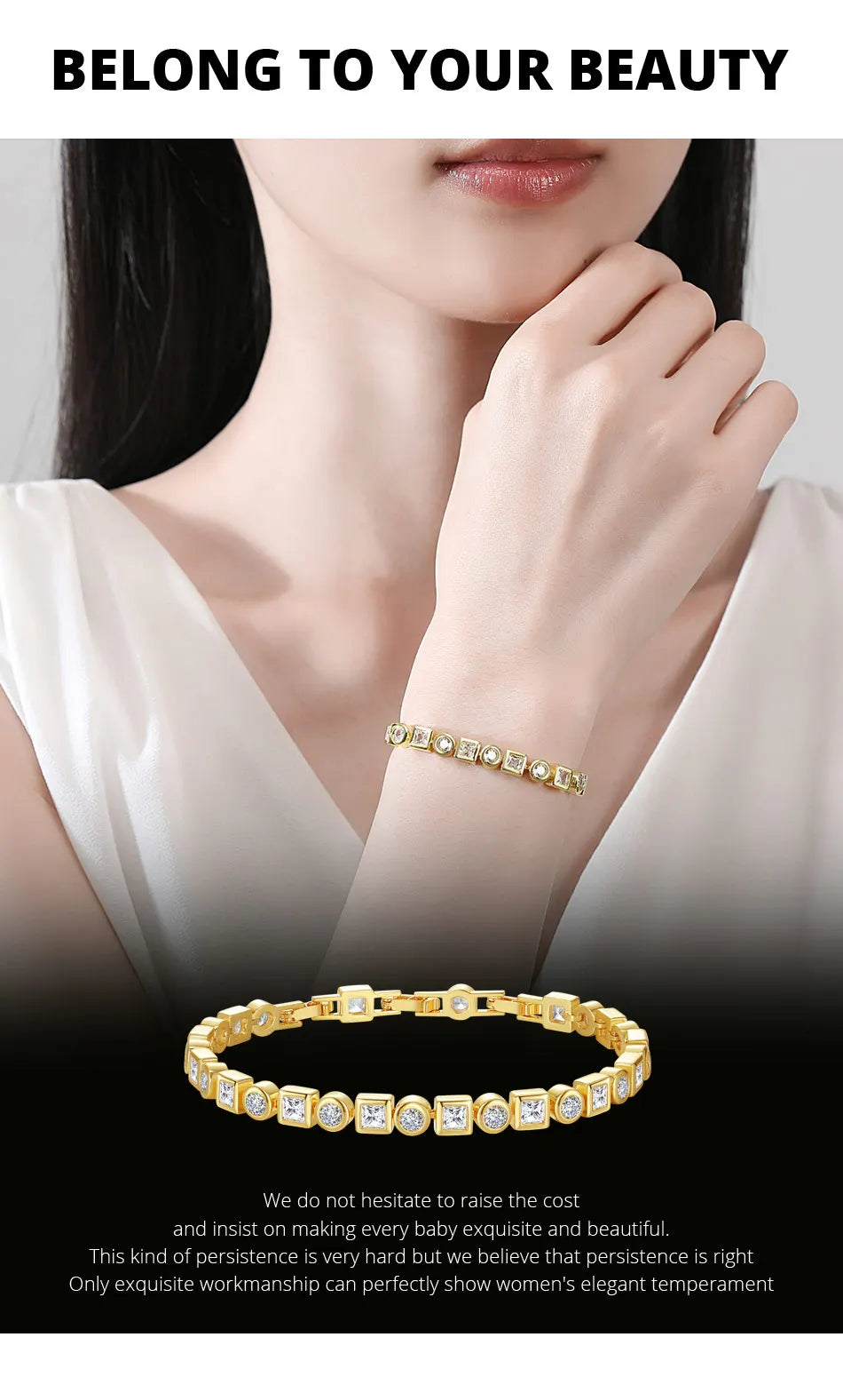 Elegant Luxury Cubic Zirconia Bracelet - Iced Out Crystal Design