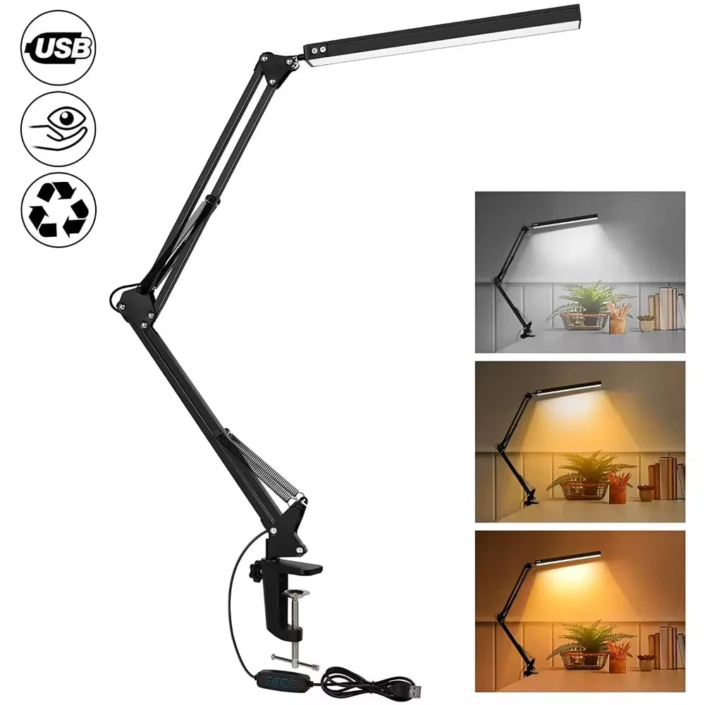 Premium LED Desk Lamp - Adjustable Angle & Eye-Caring