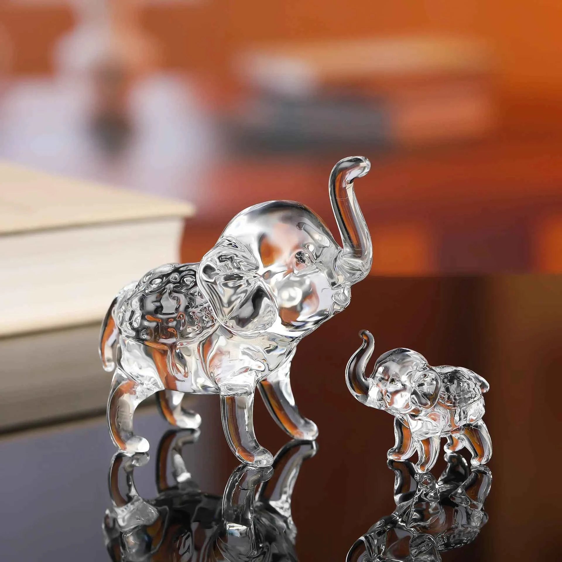 Luxury Crystal Elephant Statue - Modern Glass Decor