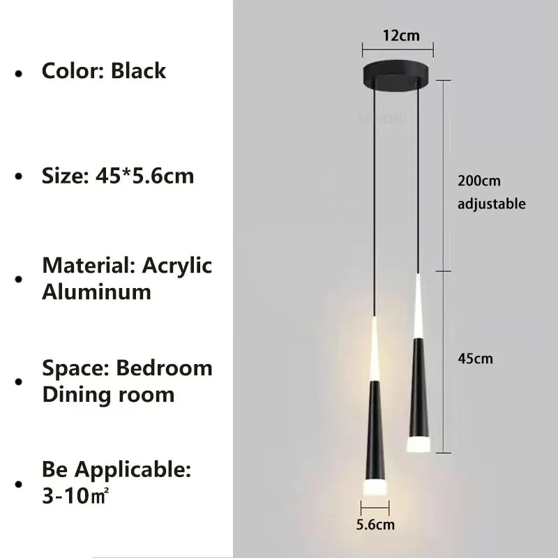Modern Luxury Crystal Pendant Light - Elegant Bedside Hanging Lamp