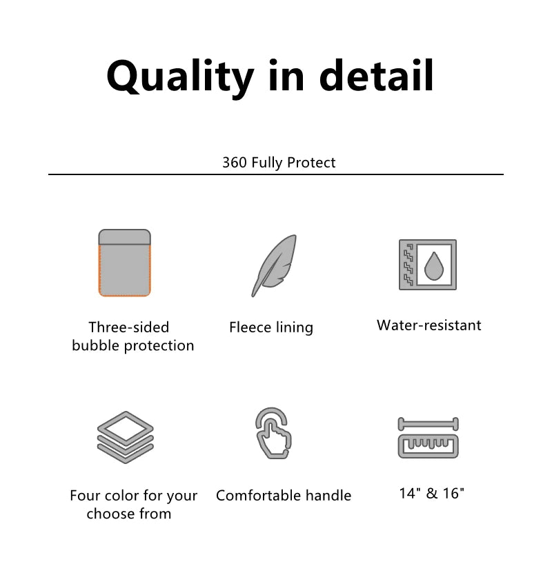 Premium Multi-Pocket Laptop Sleeve - Shockproof & Versatile Fit