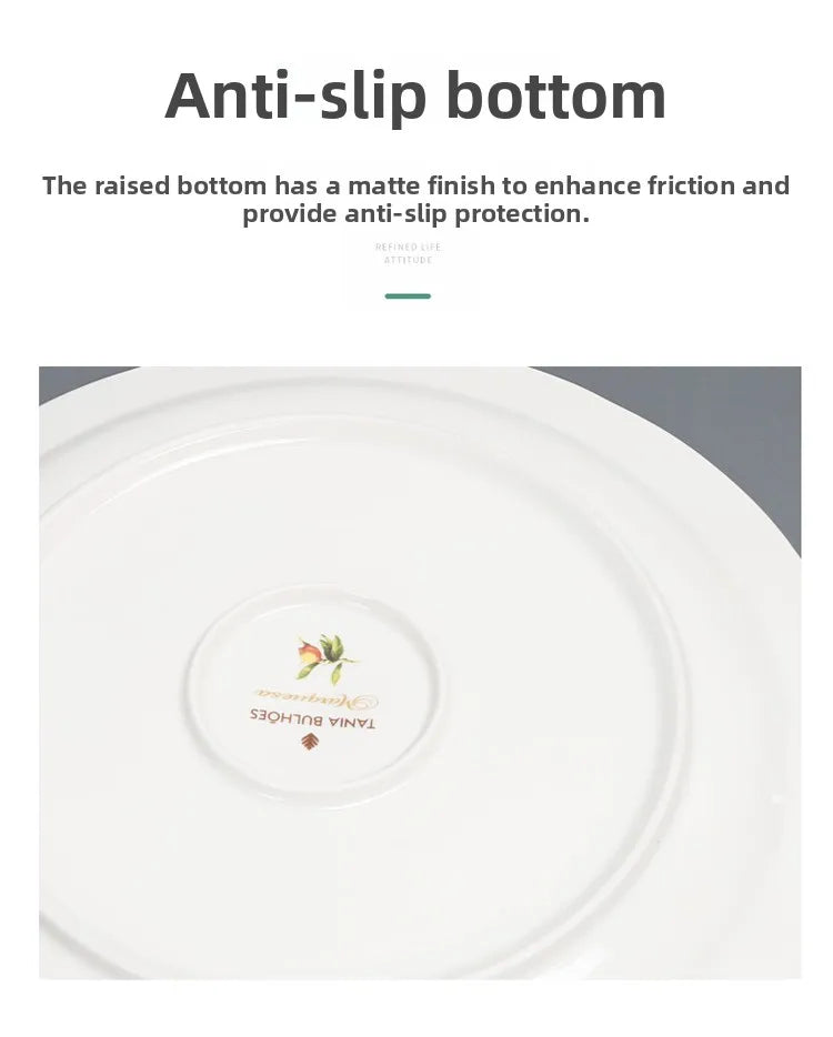Elegant Ceramic Dinner Plate - European Style Round Dish