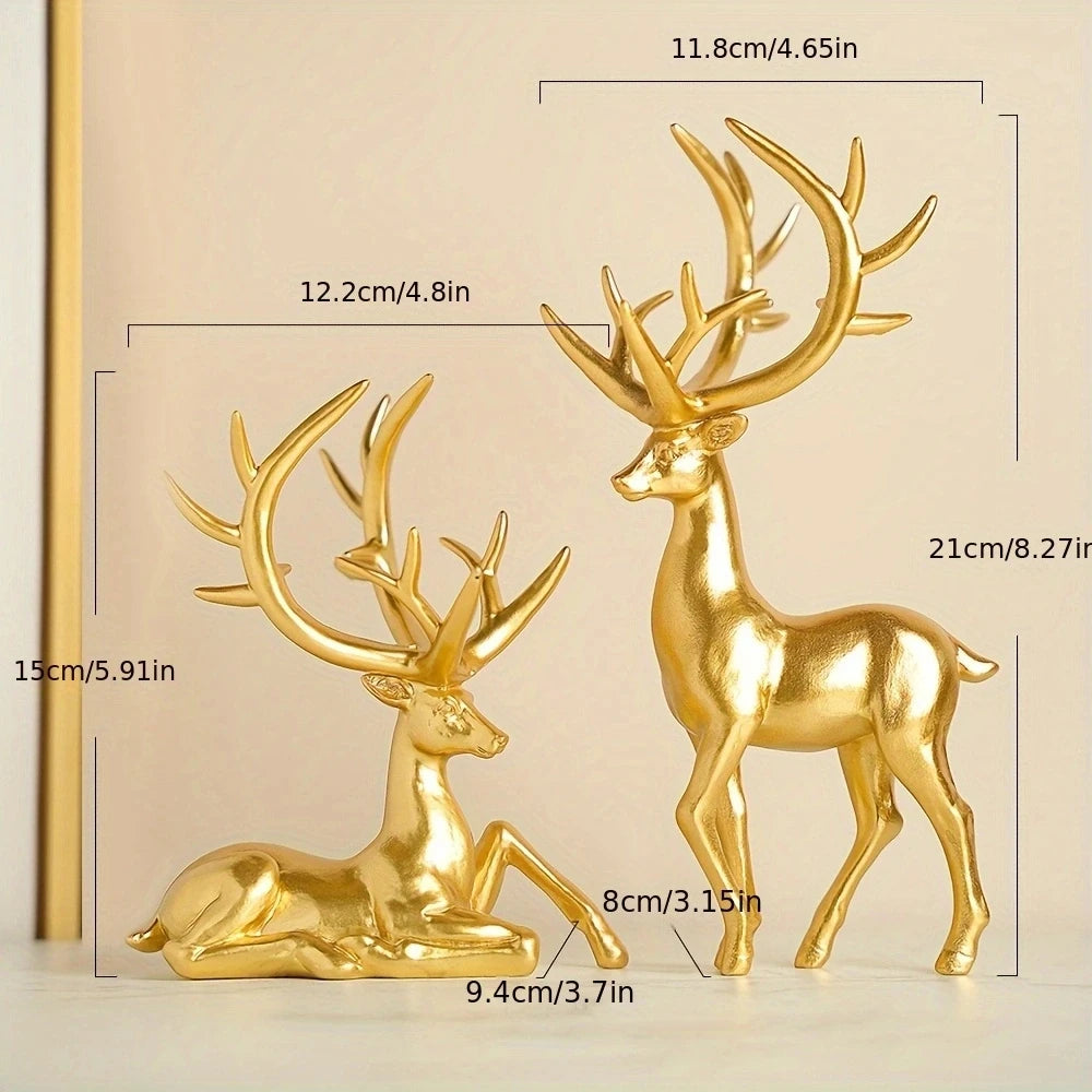 Modern Light Luxury Elk Ornament Set - Elegant Tabletop Decor