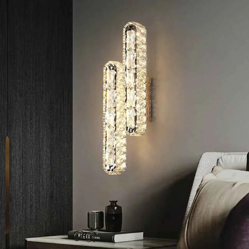 Luxury Modern Oval LED Crystal Wall Lamp - Indoor Light Fixture