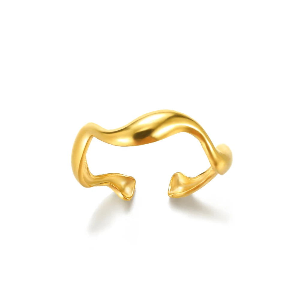 Luxury Classic Gold Stainless Steel Ring for Women