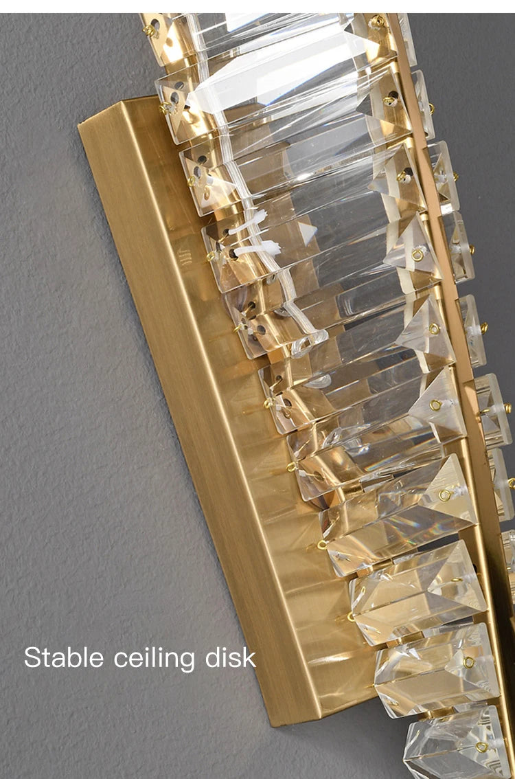 Luxury Crystal Wall Lamp - Gold LED Sconce Lighting