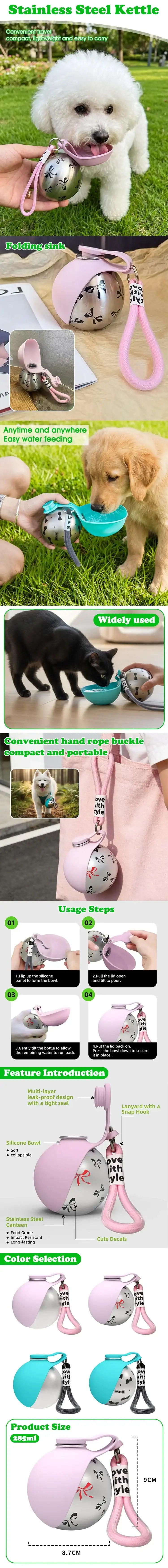 Premium Portable Pet Water Bowl - Foldable & Leak-Proof