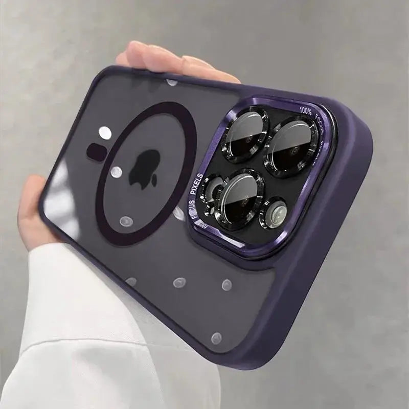 Luxury Magnetic Phone Case - Wireless Clear Cover & Lens Protection