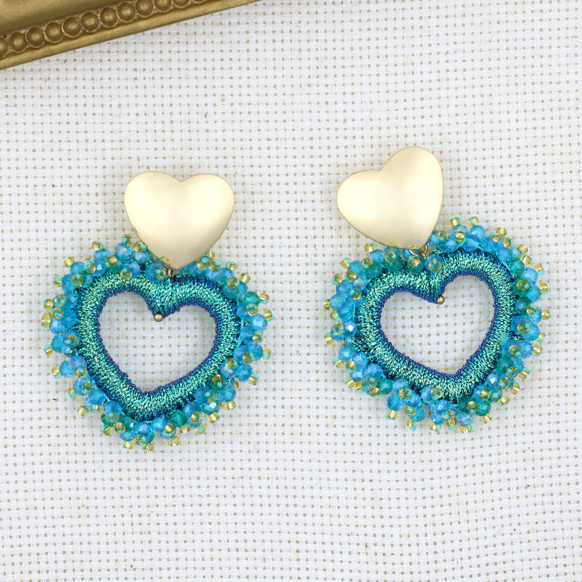 Elegant Heart Shape Drop Earrings - Handmade Crystal Jewelry