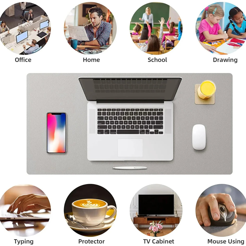 Premium PU Leather Desk Mat - Waterproof & Large