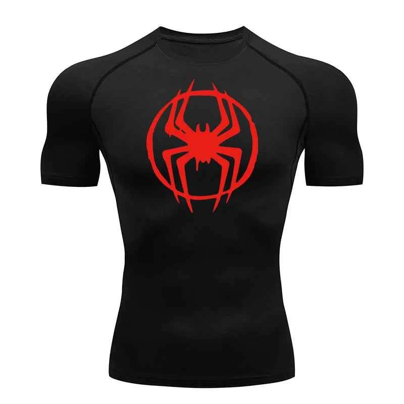 Premium Spider Graphic Compression Shirt - Quick Dry Athletic Tee
