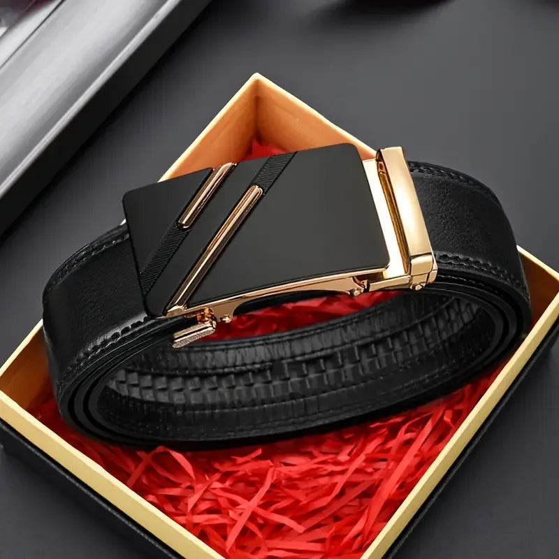 Luxury Automatic Leather Belt - Metal Alloy Buckle