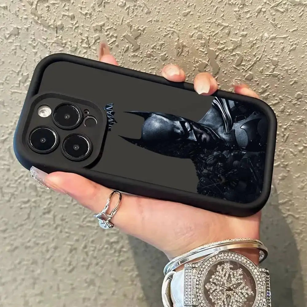 Premium Black Soft Phone Cover - Sleek Batman Design