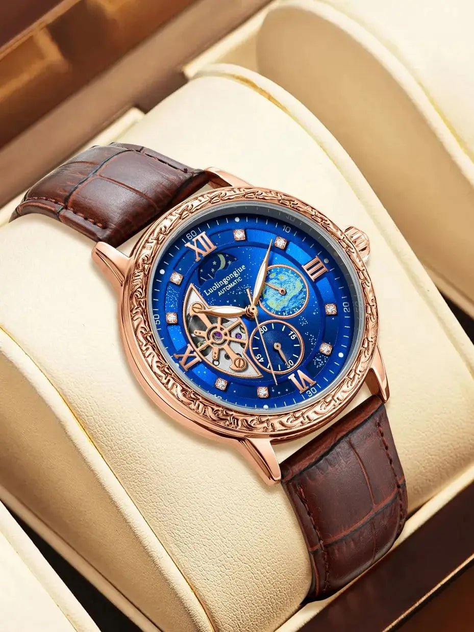 Premium Men's Skeleton Automatic Watch - Stylish & Versatile