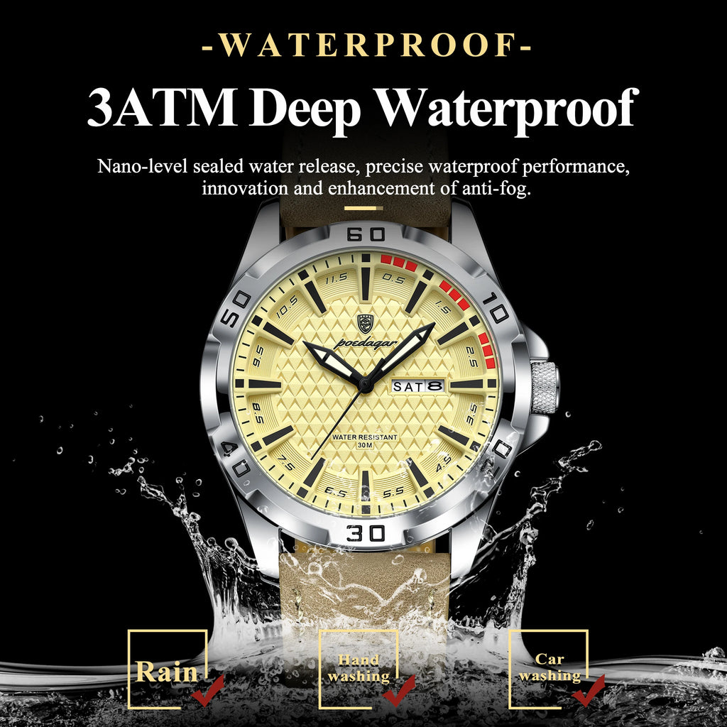 Luxury Mens Quartz Watch - Waterproof Business Wristwatch