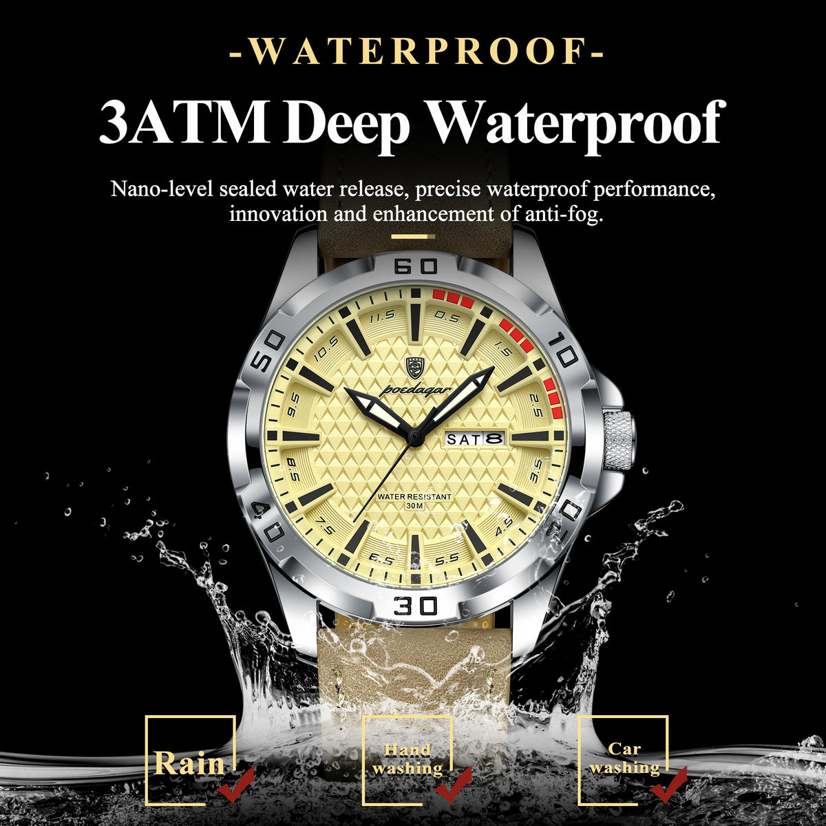 Luxury Mens Quartz Watch - Waterproof Business Wristwatch