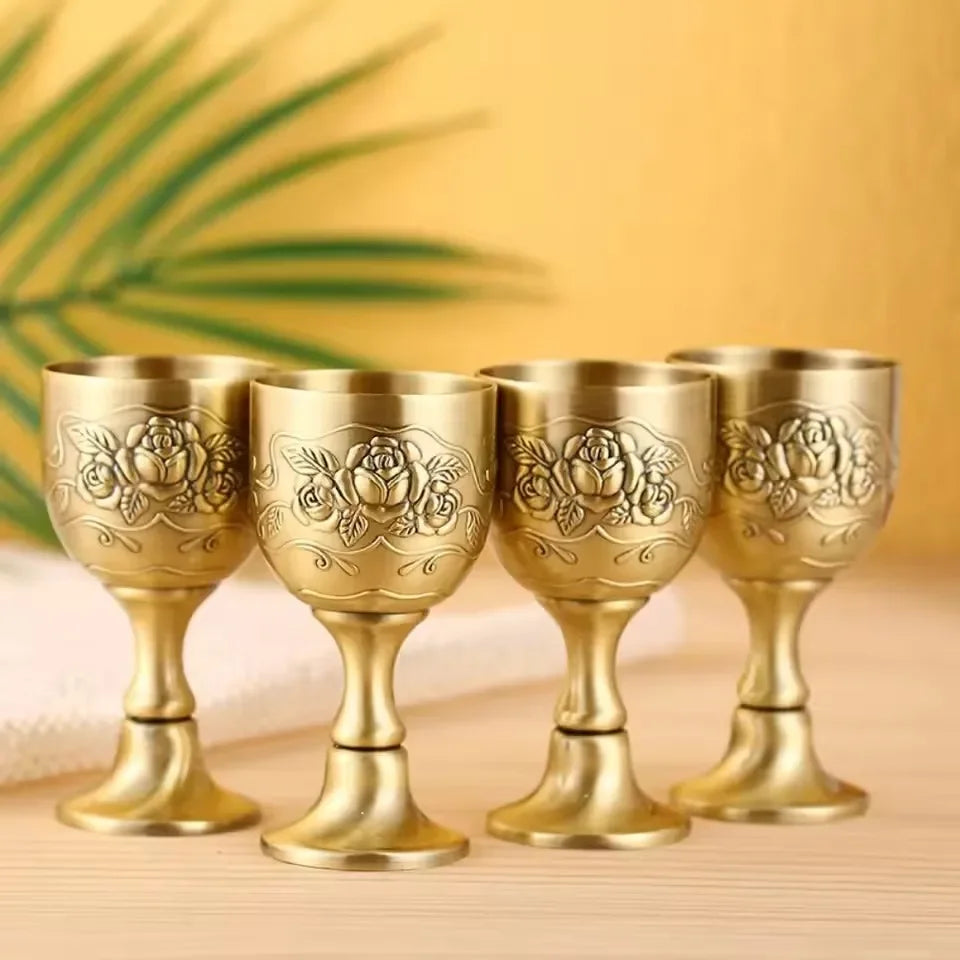Elegant Vintage Metal Wine Glass - European Style Goblet