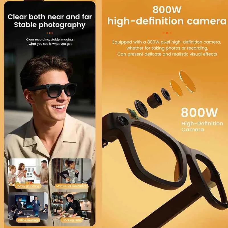 Advanced Smart Glasses - EIS Camera & AI Translation