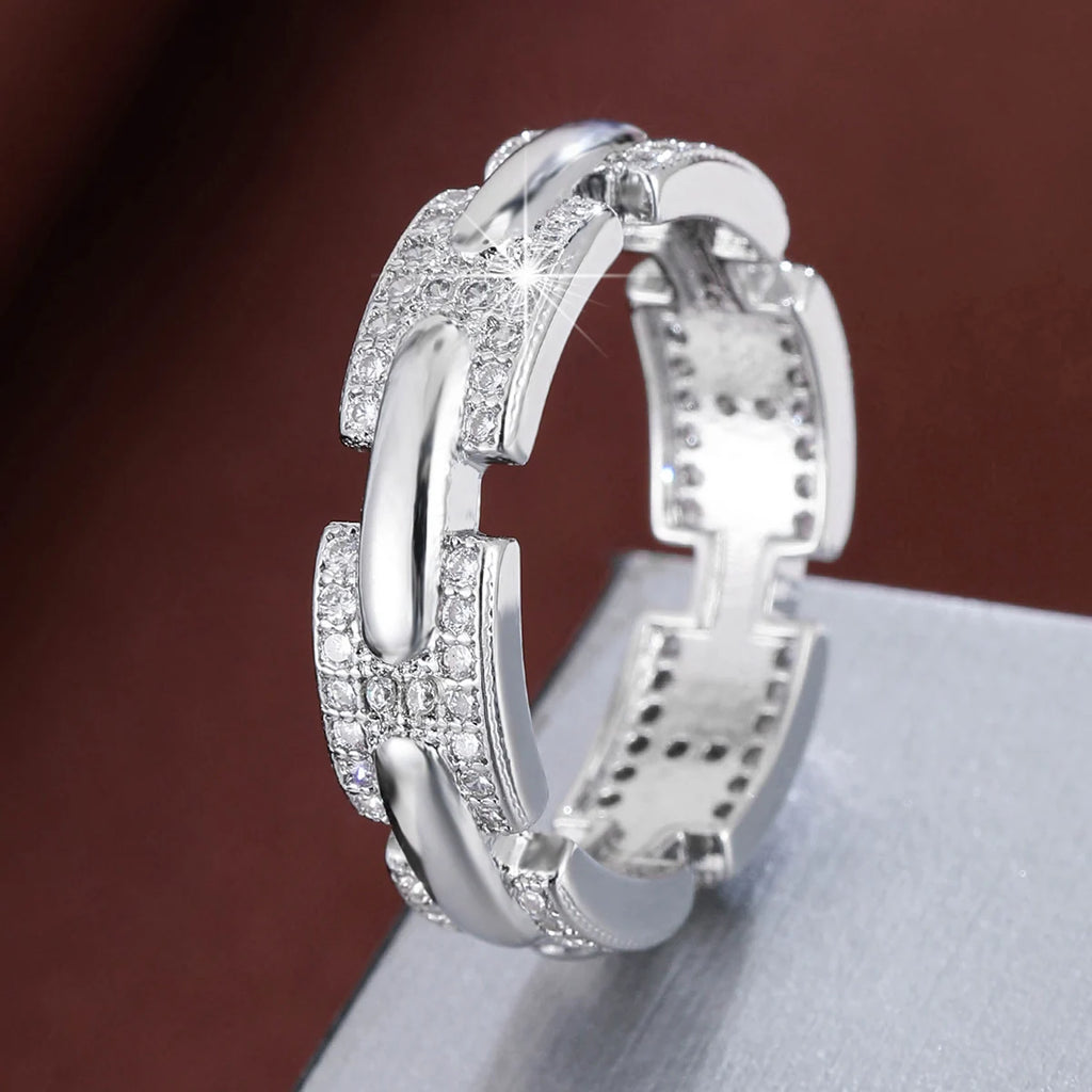 Elegant H Letter Ring - Premium Zirconia Women's Jewelry
