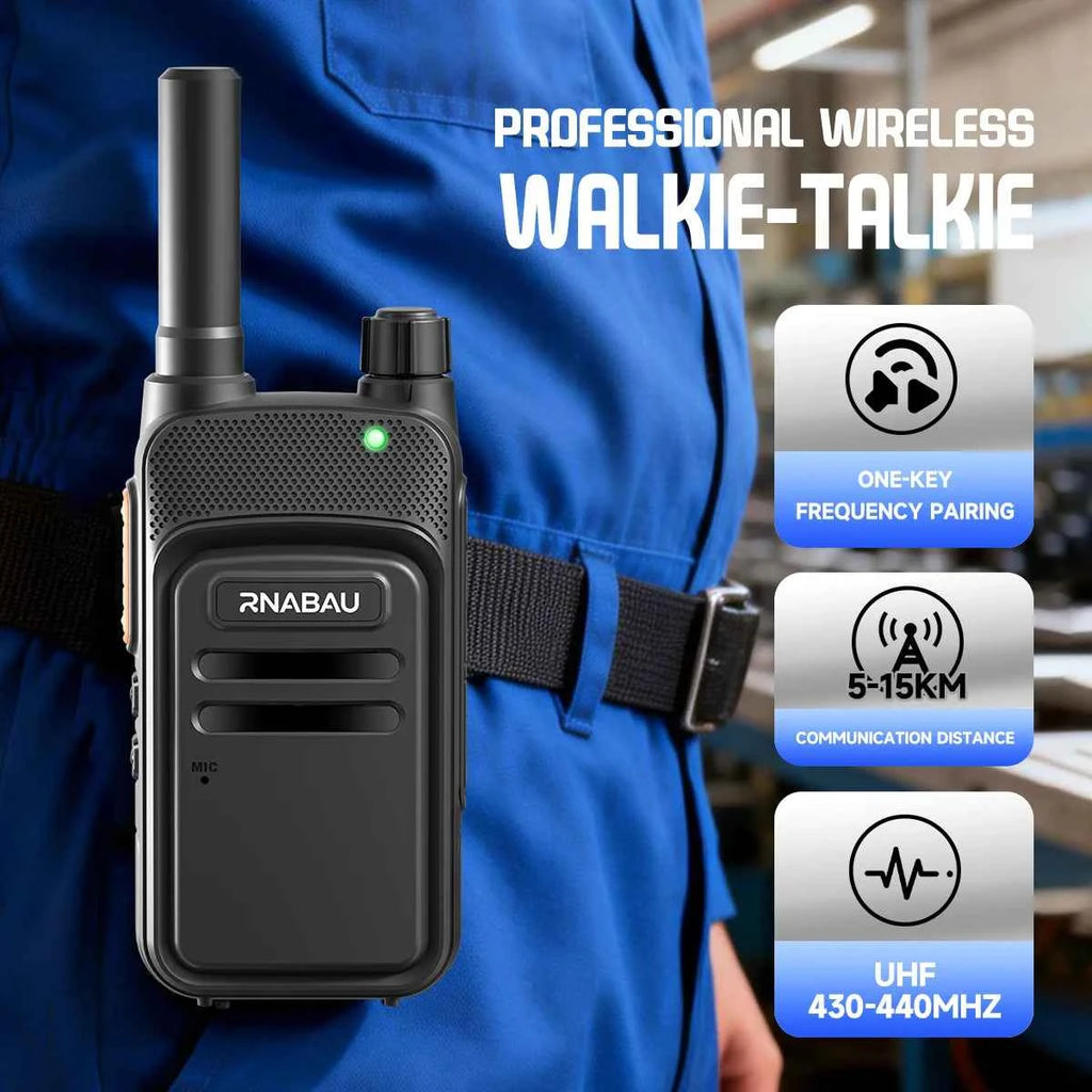 Professional UHF Long Range Walkie Talkie Set - 16 Channels
