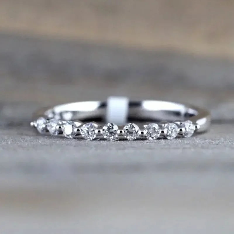 Elegant Eternity Ring - Brilliant Round Zirconia Wedding Band