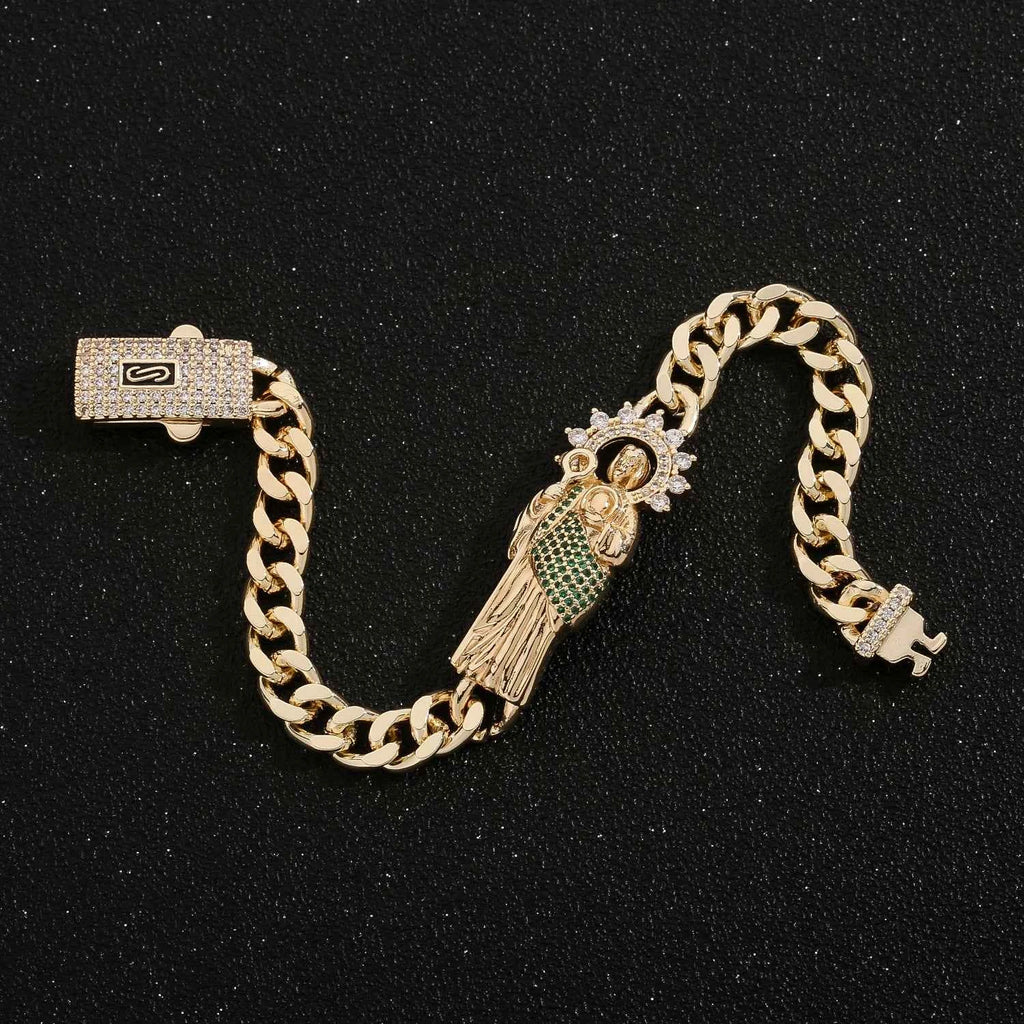 San Judas Tadeo Bracelet - 14k Plated Stainless Steel