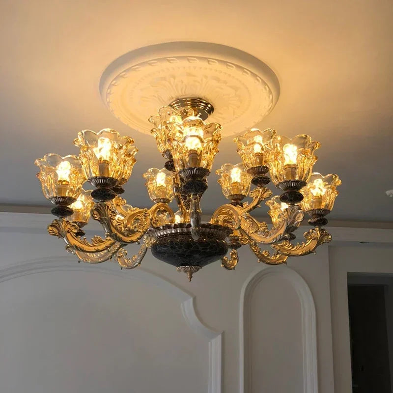 Elegant French Retro Chandelier - Grand Crystal Lighting