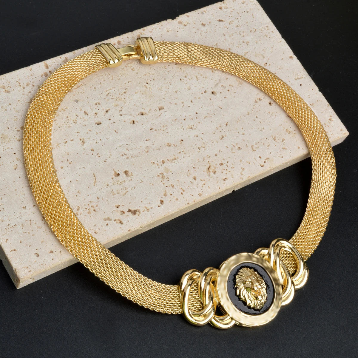 Premium Dubai Gold Plated Jewelry Set - Lion Design
