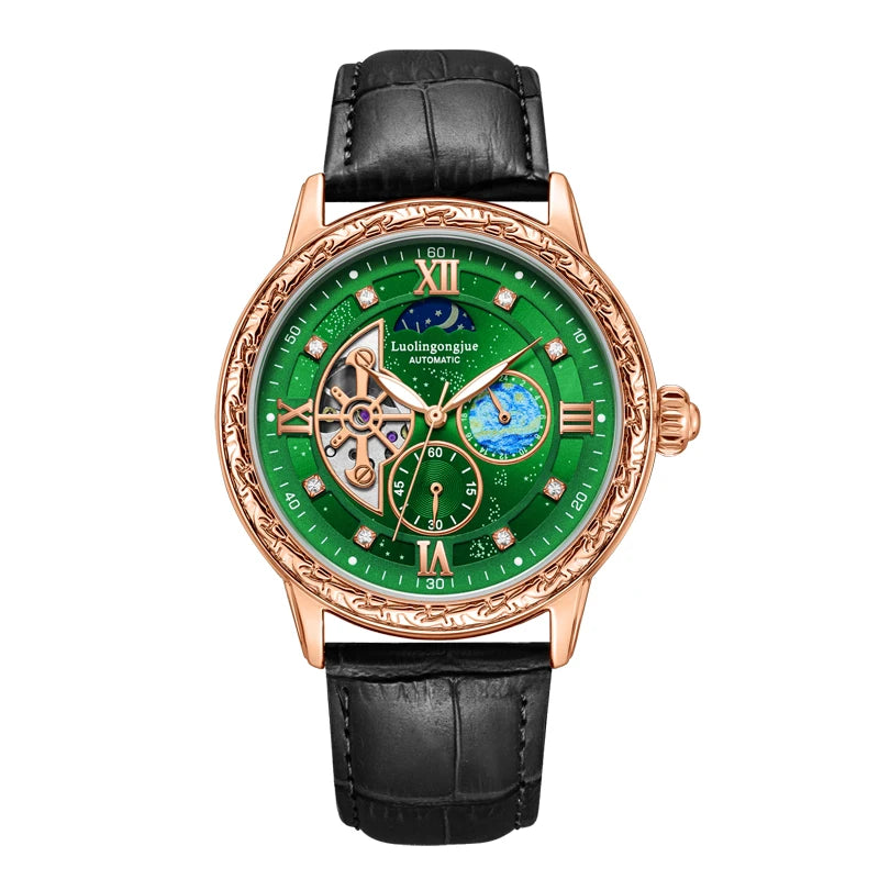 Premium Men's Skeleton Automatic Watch - Stylish & Versatile