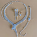 Elegant Crystal Tassel Wedding Jewelry Set - Silver & Gold