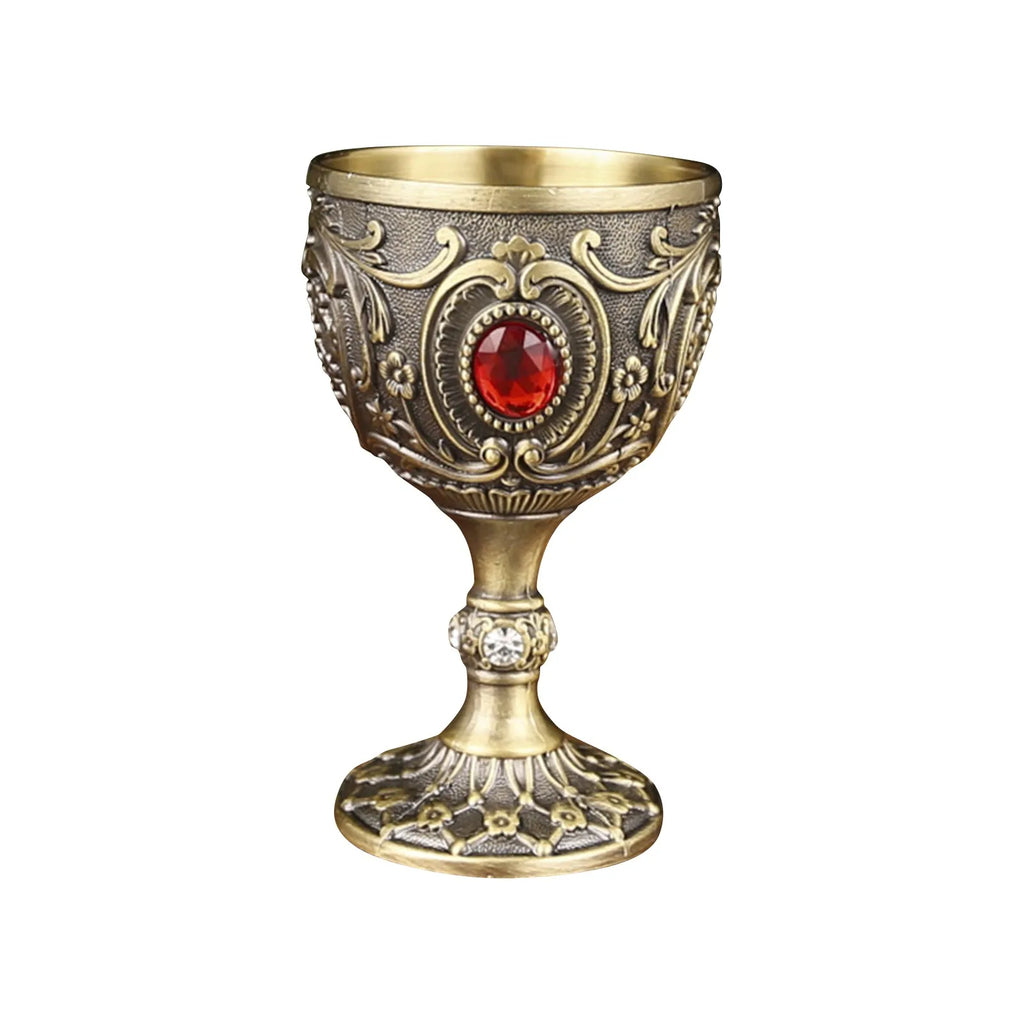 Elegant Retro Metal Wine Cup - Embossed Whiskey & Red Wine Glass