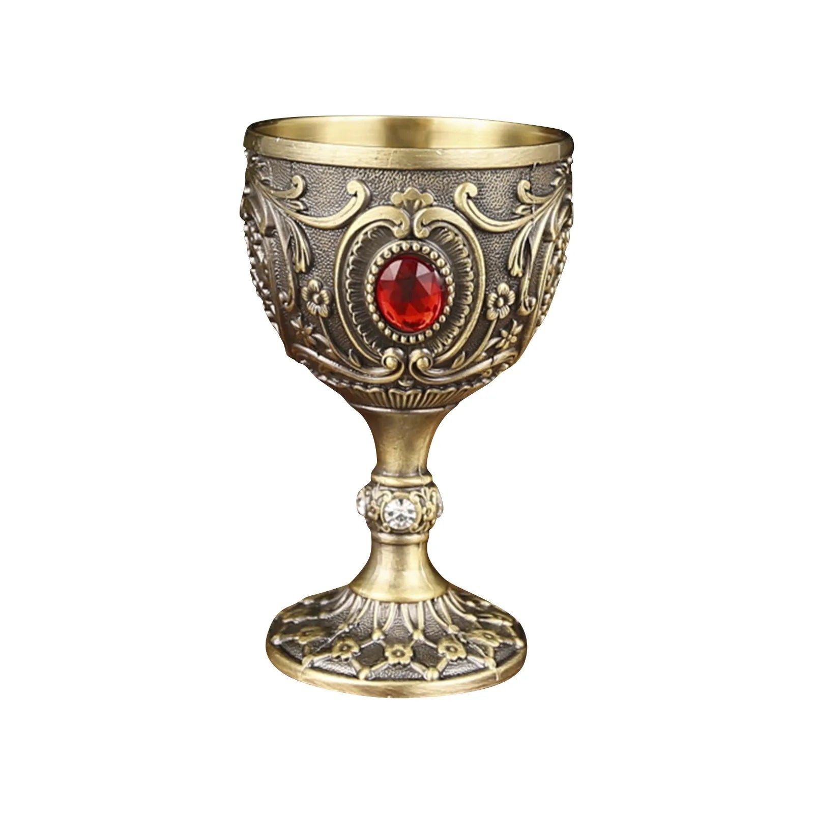 Elegant Retro Metal Wine Cup - Embossed Whiskey & Red Wine Glass