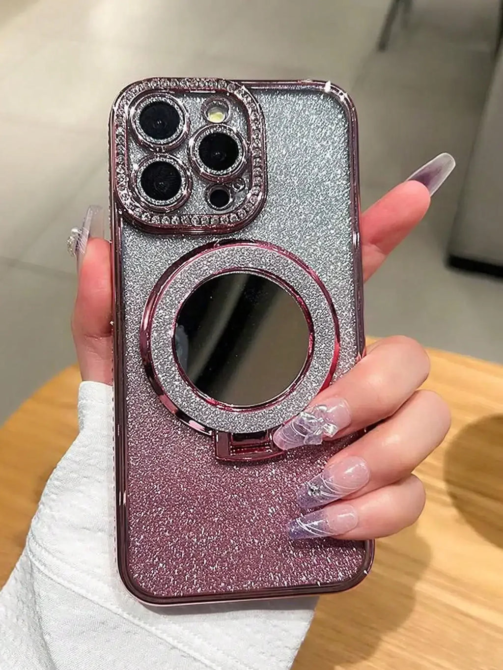 Luxury Jewelled Glitter Mirror Phone Case With Bracket