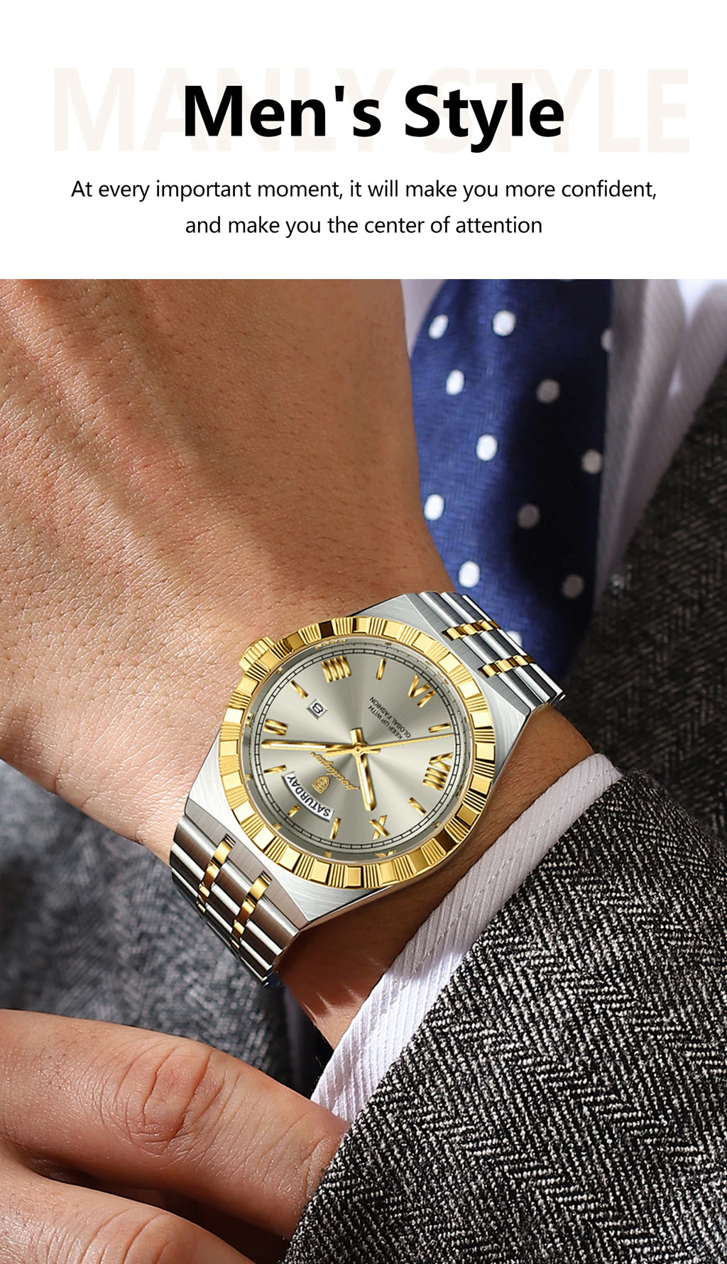 Luxury Men's Quartz Watch - Water Resistant & Luminous