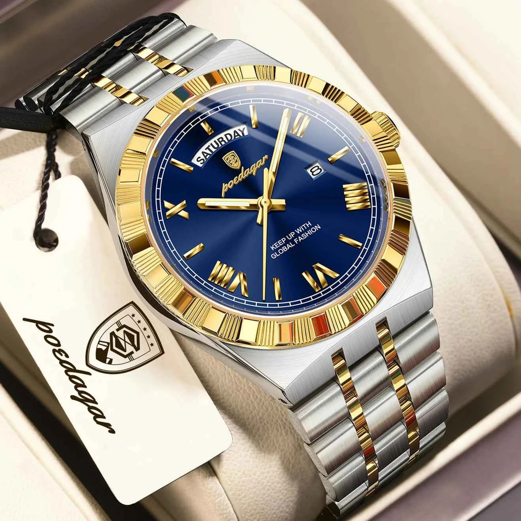 Luxury Men's Quartz Watch - Water Resistant & Luminous