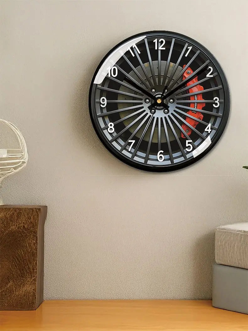Elegant Silent Gear Wall Clock - No-Punch Quartz Movement