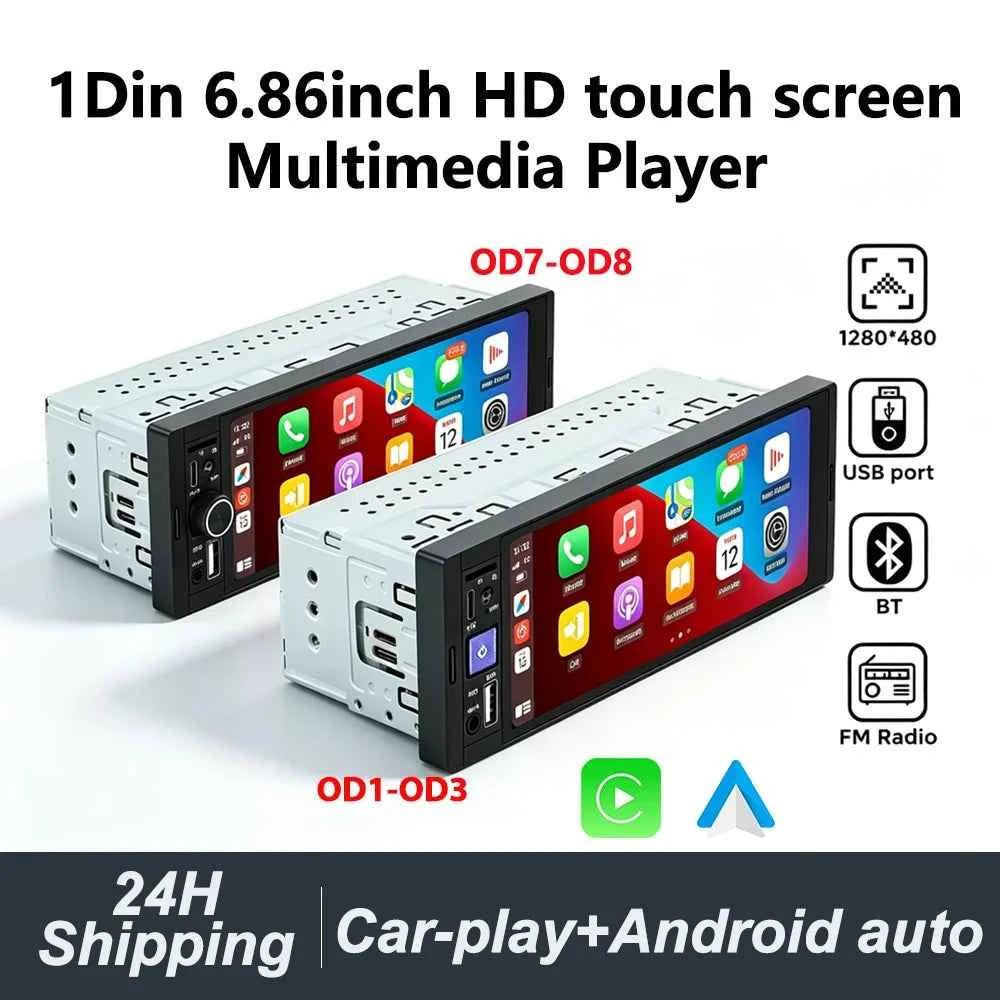 Universal Wireless CarPlay Stereo - 6.86 Inch HD Touch Screen