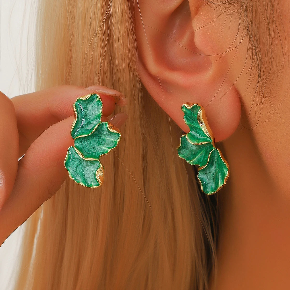Elegant Flower Earrings - Colorful Maple Leaf Jewelry