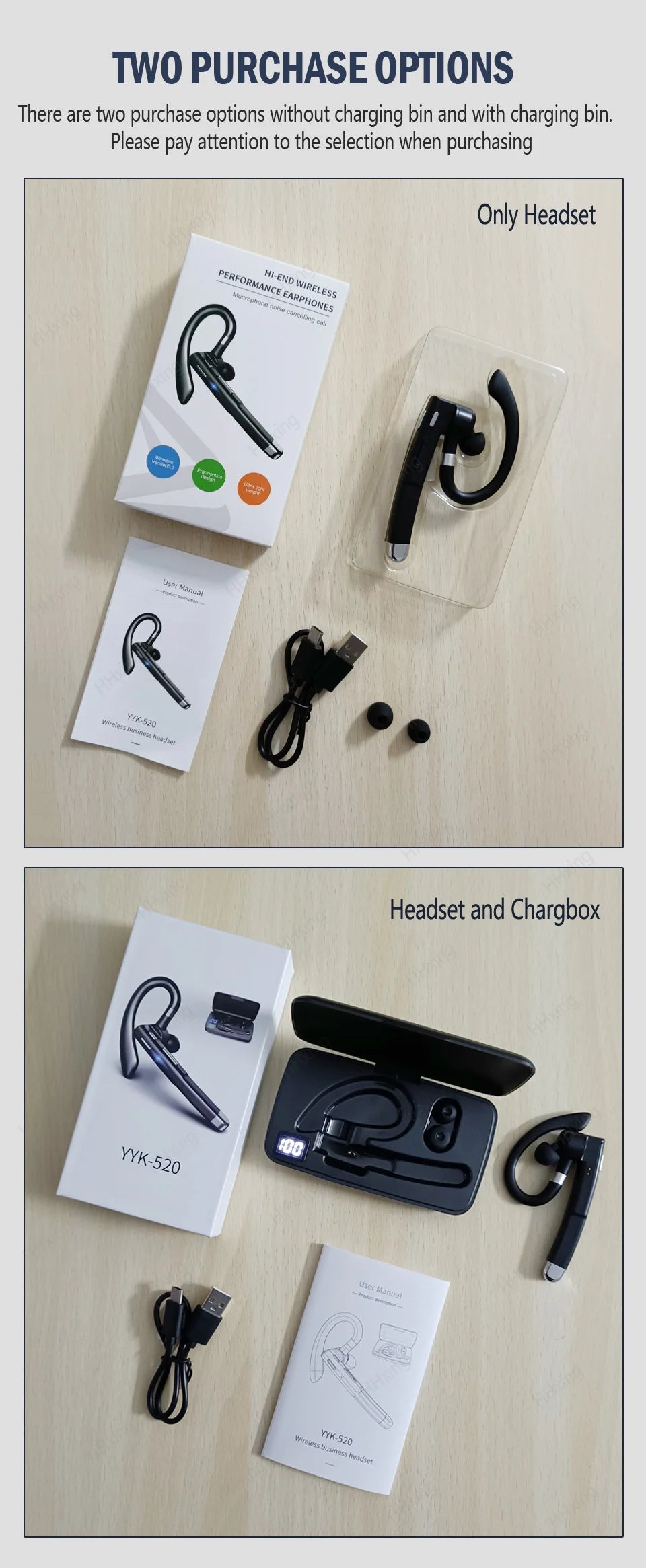 Premium Wireless Bluetooth Headset with Microphone & Noise Cancellation