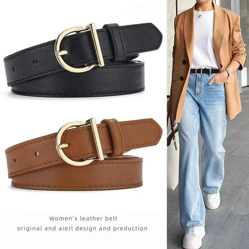 Luxury Soft PU Leather Belt - Elegant Pin Buckle Waistband